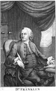Benjamin Franklin, Amerikalı bilim adamı, mucit ve devlet adamı, 18. yüzyılın sonlarında by Unbekannt