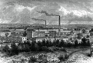 Bessbrook Mills ve köy, County Armagh, İrlanda, c1880 by Unbekannt