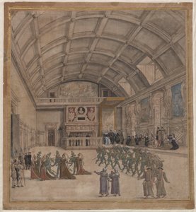 Ağustos 1549, 1549 kutlamaları sırasında Binche Sarayı. by Unbekannt