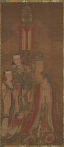 Bodhisattva ve Görevliler, 14. yüzyıl. by Unbekannt