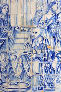 Brezilya, Bahia, Salvador : Bonfim kilisesinde Azulejo : İsa bir mürit ücretini yıkıyor by Unbekannt