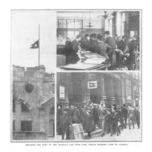 20 Nisan 1912'de Londra'ya On İki Yüzden Fazla Yaşamla Titanik Kaybının Haberini Vermek. by Unbekannt