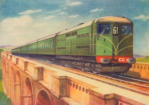 Brighton Belle, S.R.s Elektrikli Lokomotifi, Ouse Viyadüğü üzerinde, 1940 by Unbekannt