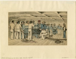 Silah güvertesinde İngiliz donanma topçuları, c. 1850 by Unbekannt
