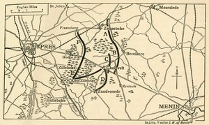 Birinci Ypres Savaşı, Birinci Dünya Savaşı, 1914, c1920 öncesi İngiliz mevzileri. by Unbekannt