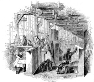 Broadwoods piyano fabrikası, Horseferry Road, Westminster, Londra, 1842 by Unbekannt