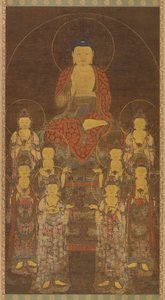 Buddha Amitabha Amita ve Sekiz Büyük Bodhisattvas, Geç Goryeo dönemi, 14. yüzyılın ortası-sonları. by Unbekannt