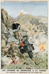1912 Birinci Balkan Savaşı'nda çekim yaparken kameramanlar ateş altında by Unbekannt