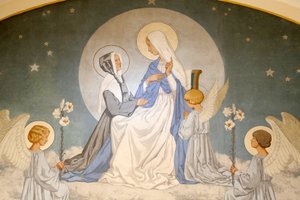 Catherine Laboure ve Meryem Ana. Fresk. Mucizevi Madalya Our Lady Şapeli. Paris Doktora by Unbekannt