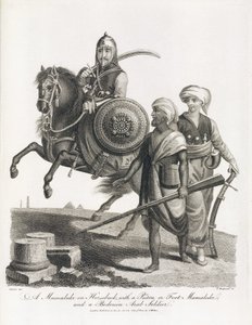 Memluk atlısı ve Memluk ve Bedevi piyade askerleri, 1804