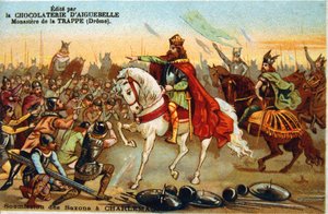 Frankların Kralı Charlemagne, Saksonların boyun eğmesini kabul ediyor, 777 19. yüzyıl by Unbekannt