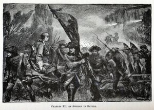 Savaşta İsveç Kralı XII. Charles, 1882 by Unbekannt
