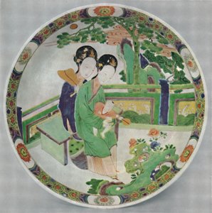 Çin Porselen Tabak, Famille Verte. KAng Hsi Dönemi, 1662-1722, 1928 by Unbekannt