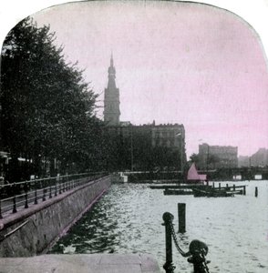 Belediye Binası ve Alster, Hamburg, Almanya, 19. yüzyıl sonu by Unbekannt