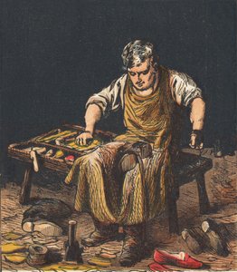 Ayakkabı tamir eden ayakkabıcı, 1867. by Unbekannt