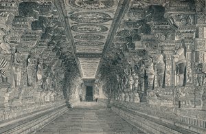 Güney Hindistan'ın Rameswaram Adası'ndaki Hindu Tapınağının İç kısmındaki Colonnade, c1903, by Unbekannt