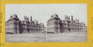 Paris Komünü (1871): Belediye Binası'nın görünümü. Anonim fotoğrafçılık. Karton üzerine yazdırın Dim. 17x7 cm by Unbekannt