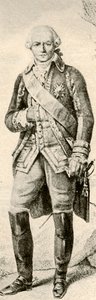 Kont de Rochambeau, bir Fransız subayının elbisesini gösteriyor, 1791, 1937. by Unbekannt