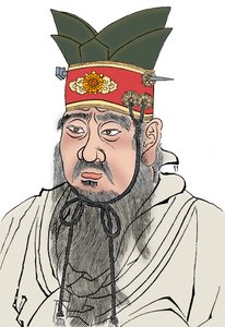 Konfüçyüs MÖ 551-479, Çinli filozof. Konfüçyüs tapınağındaki bir mermer levhanın sürtünmesinden by Unbekannt