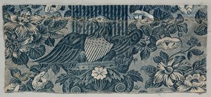 American Eagle, 1830 - 1840 ile Copperplate Baskılı Pamuk Parçası. by Unbekannt