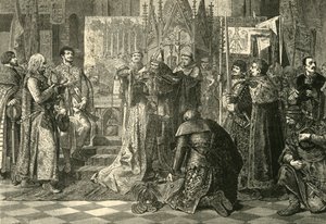Macaristan Kralı I. Louis'in Polonya Kralı olarak Krakov'da taç giyme töreni, 1370, 1890. by Unbekannt