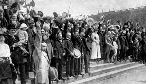 Düşmanlıkların patlak vermesi sırasında tezahürat yapan kalabalıklar, Almanya
