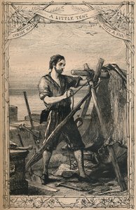 Crusoe Yelkenli Küçük Bir Çadır Yapıyor, c1870 by Unbekannt