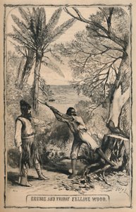 Crusoe ve Cuma Ağaç Kesimi, c1870 by Unbekannt