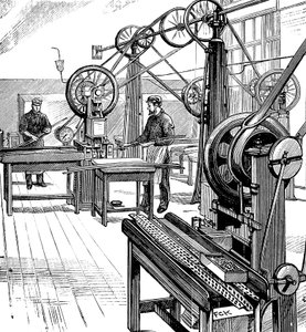 Metal şeritlerden bozuk para kesme, Royal Mint, Londra, 1897 by Unbekannt