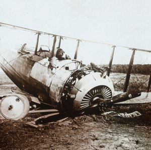 Düşen Salmson uçağında ölü pilot, c1914-c1918 by Unbekannt