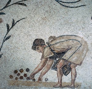 Meyve toplamayı gösteren bir Roma mozaiğinin detayı, 2. yüzyıl by Unbekannt