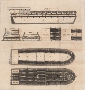 Bir köle gemisinin şeması, 1821. by Unbekannt