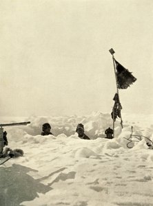 Bir depoyu kaplayan karın derinliğini belirlemek için kazma, c1908, 1909. by Unbekannt