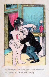 Doktor, bu aşk için mi, görev için mi, Vintage Fransız kartpostalı, c1900 by Unbekannt