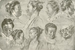 Üç Tebeşirle çizim, 18. yüzyılın başlarında, 1908. by Unbekannt