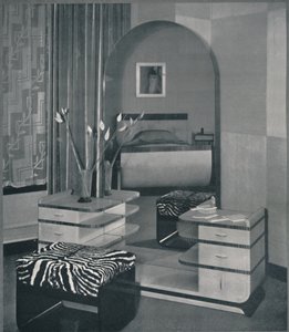 Frankl Galleres, Inc., 1933 için tasarlanmış tuvalet masası ve tabure by Unbekannt