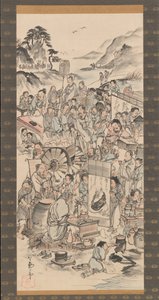 Şarap Kupasının Sekiz Ölümsüzünün İçme Festivali, 18. yüzyılın sonlarında. by Unbekannt