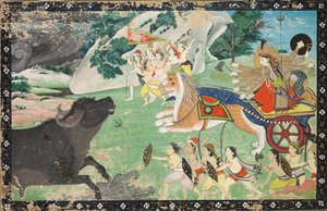 Durga Öldüren Mahisha, c. 1830. by Unbekannt