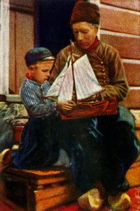 Hollandalı baba ve oğul geleneksel kıyafetli, c1928. by Unbekannt