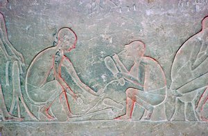 Ayakkabıcıları gösteren Mısır kabartması, MÖ 14. yüzyıl by Unbekannt