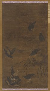 Bambu ve Orkide ile Sekiz Mynah Kuşu, Ming hanedanı, 16. yüzyıl. by Unbekannt