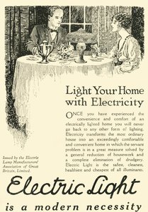 Elektrik Işığı modern bir ihtiyaçtır, 1920. by Unbekannt