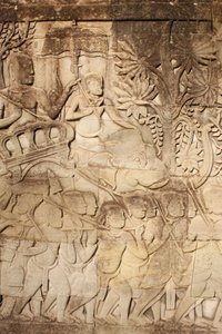 Filler ve savaşçılar Bayon, Siem Reap, Kamboçya