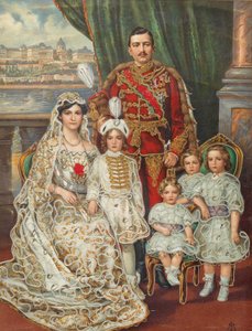 Avusturya İmparatoru I. Charles, eşi Zita, Veliaht Prens Otto ve diğer üç çocuğuyla, c. by Unbekannt