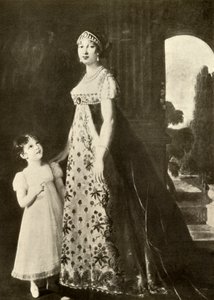 Valenciennes danteli ile süslenmiş imparatorluk elbisesi ve çocuk elbisesi, 1804, 1937. by Unbekannt