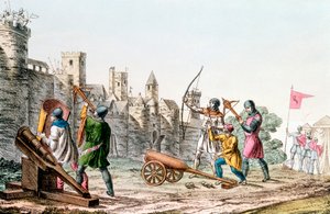 Bir Fransız kasabasına saldıran İngiliz birlikleri, Yüz Yıl Savaşı, 1337-1453 c1830 by Unbekannt