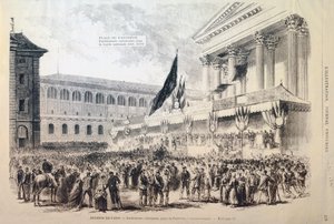 Gönüllülerin Ulusal Muhafızlara Kaydedilmesi, Place du Pantheon, Paris, 1870-1871 by Unbekannt