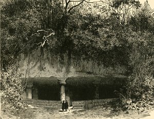 Elephanta Bombay Başkanlığı'ndaki Mağaranın Girişi, 1890. by Unbekannt