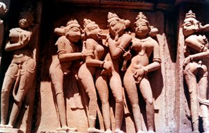 Erotik Heykel, Hindu Tapınağı, Khajuraho, Hindistan, 950 - 1050
