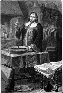 Evangelista Torricelli, İtalyan fizikçi, cıva barometresini icat etti, 1643 1873 by Unbekannt